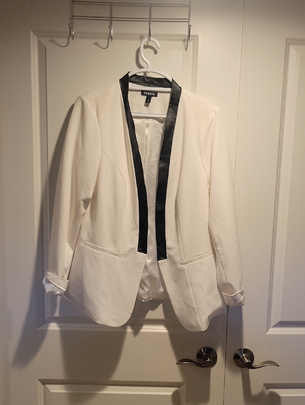torrid White Blazer with Black Trim Lapel